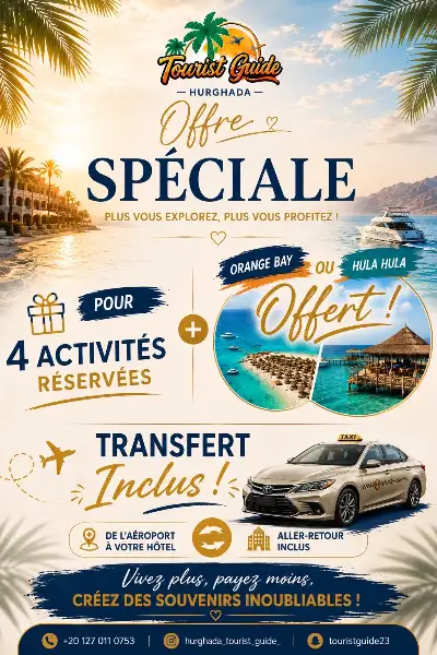Flyer Offre spéciale : pour 4 activités réservées, Orange Bay ou Hula Hula offert, transfert aéroport inclus